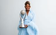 Taylor Townsend poses with the WTA doubles World No. 1 trophy (Source: Getty)